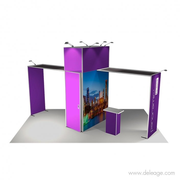 stand-modulaire-h-line_24m²_ilot-central_transportable-en camion_vue_profile